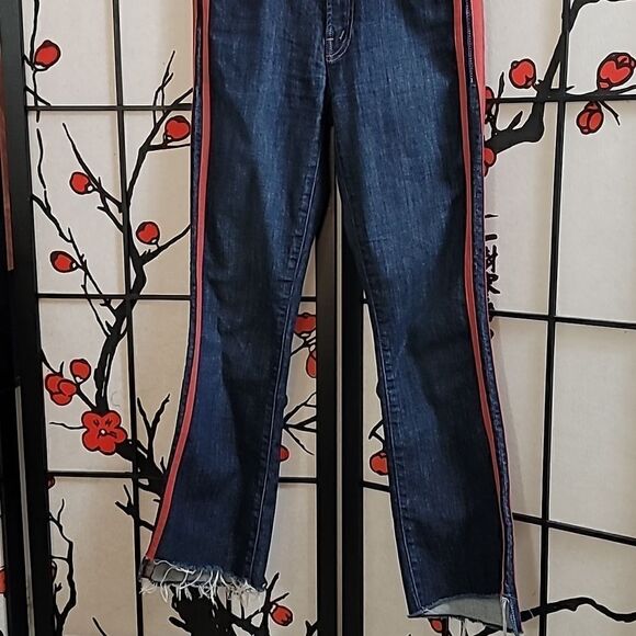 Mother Women's Size 26 Insider Crop Step Fray Jeans Speed Racer - Picture 4 of 15
